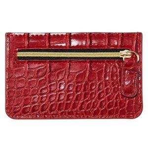 NEW! B-low the Belt Red Croc Card Case